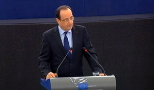 Hollande face aux eurodéputés à Strasbourg - Crédits PS.