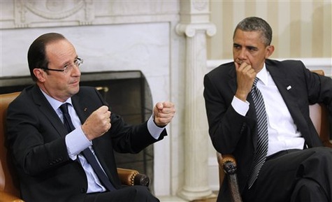 François Hollande et Barack Obama semblent temporiser et hésiter. (Photo: Pablo Martinez Monsivais/Licence CC)