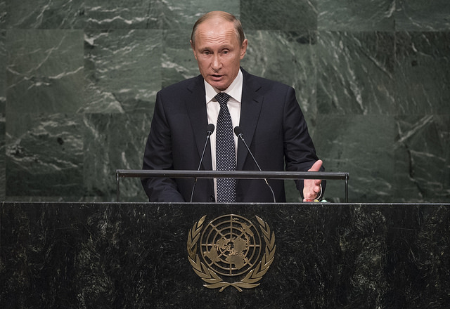 Vladimir Poutine à la tribune de l'ONU (Image : UN Photo/Cia Pak / Licence CC)