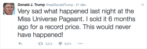 Tweet de Donald Trump du 21/12/15
