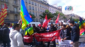 Cortège en soutien au peuple rifain, ethnie berbère du nord du Maroc, victime de discrimination